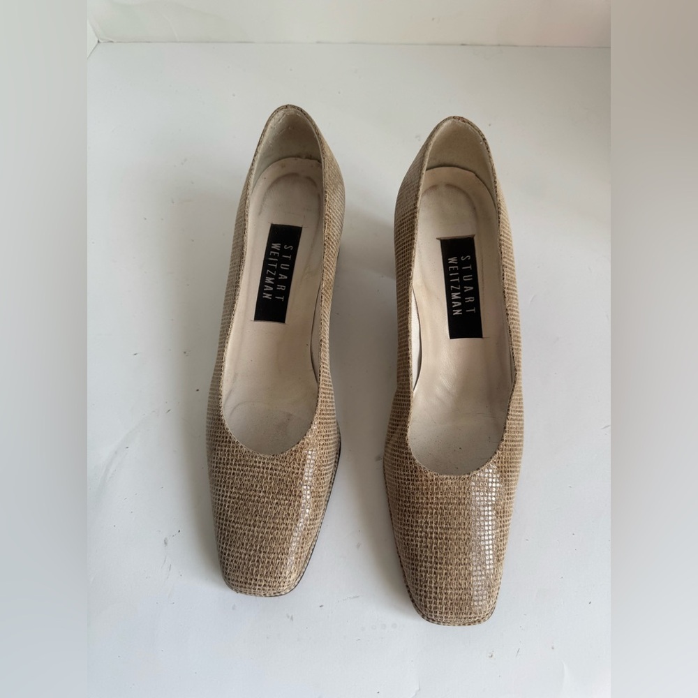 Stuart Weitzman Diamondback Snakeskin embossed leather Shoes/Pumps. Size 7.5 - Picture 3 of 15